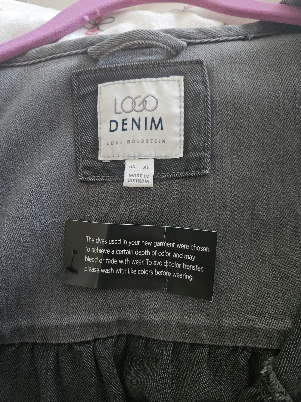 NWT LOGO by Lori Goldstein Gray Denim Jacket